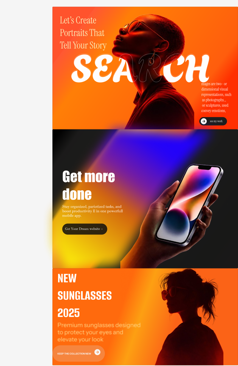 Sunglasses Landing Page